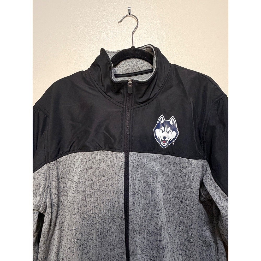 Captivating Jacket XL UConn Huskies Full Zip Black Grey Fan Gear College Sports